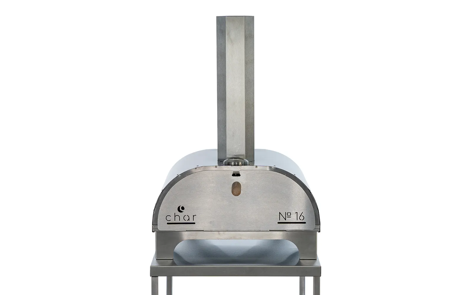 Front of The No.16 pizza oven with the door closed against a white background