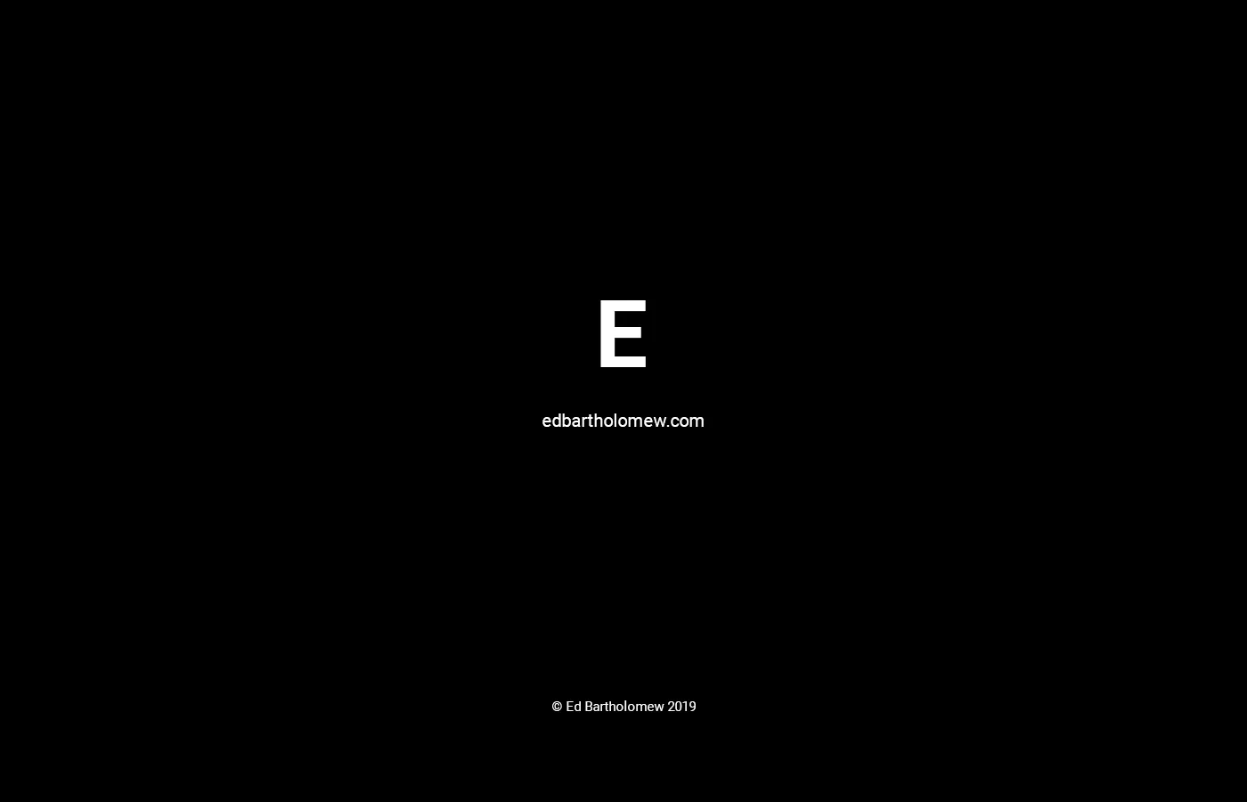 Closing page showing the 'E' logo