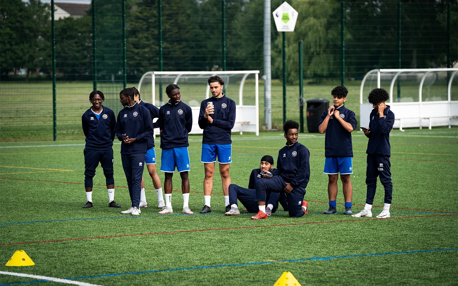 QPR Academy players lined up on the football pitch